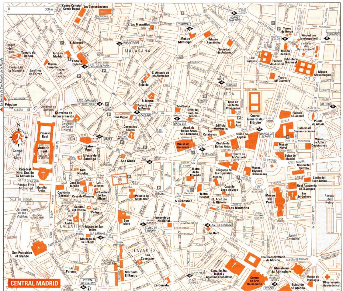 خريطة سياحية في وسط مدريد