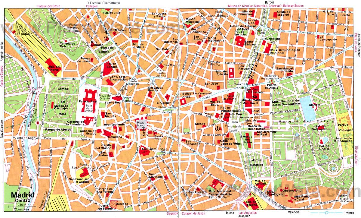 وسط مدريد خريطة الشارع