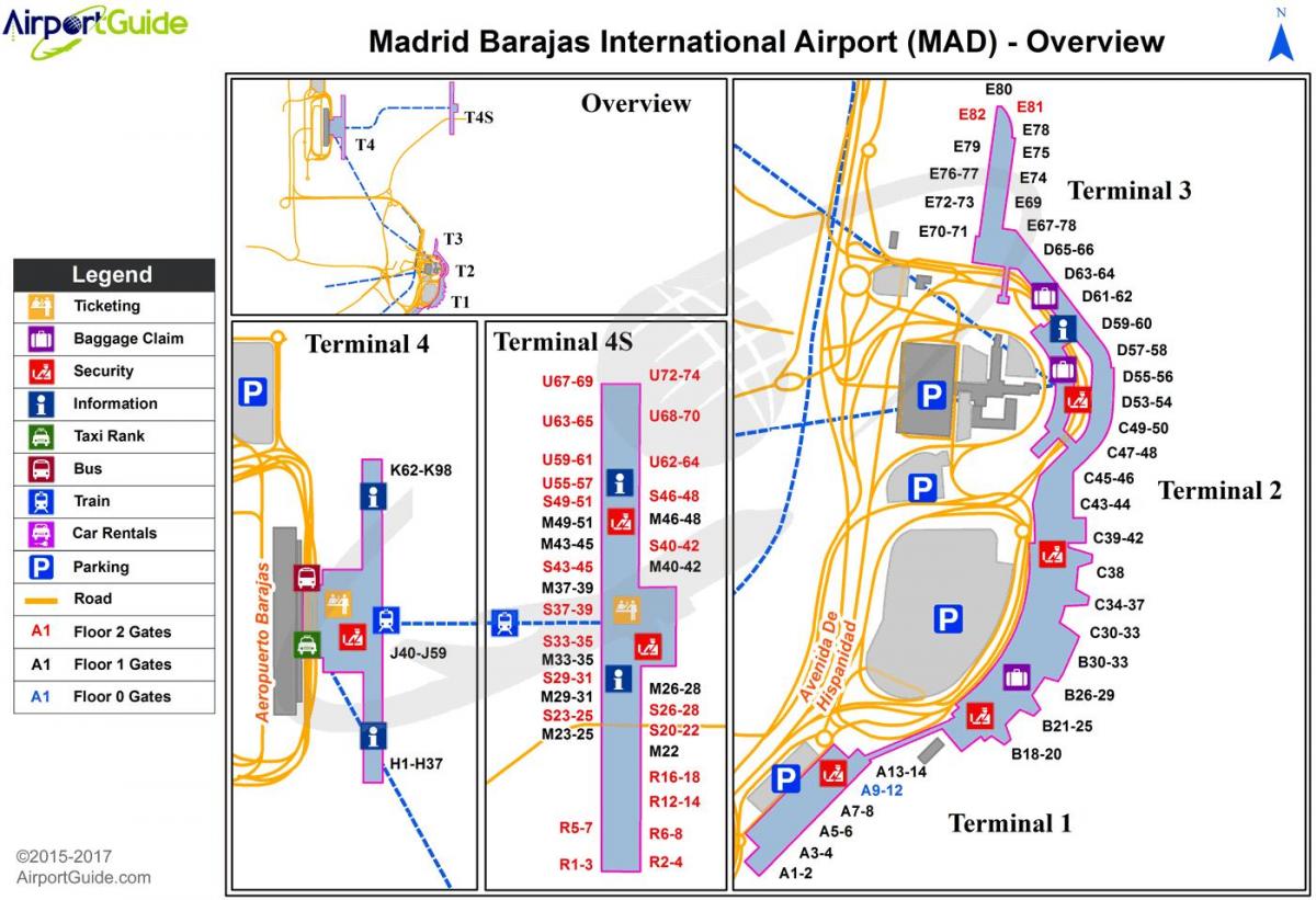 خريطة أسبانيا مدريد المطار