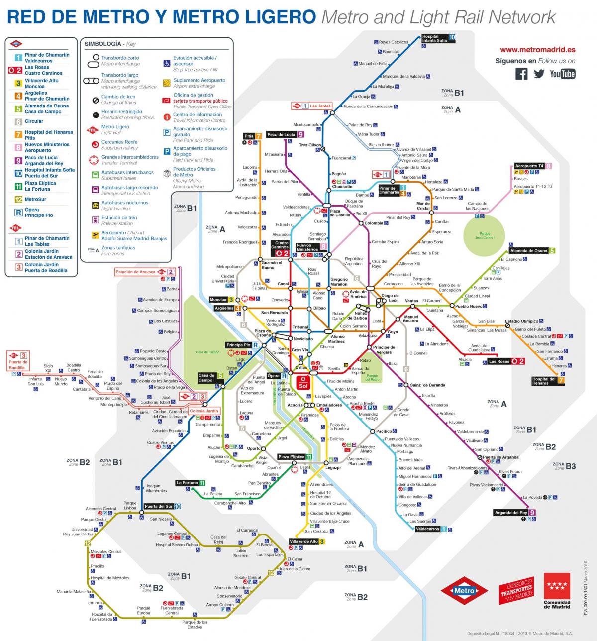 خريطة مدريد النقل العام
