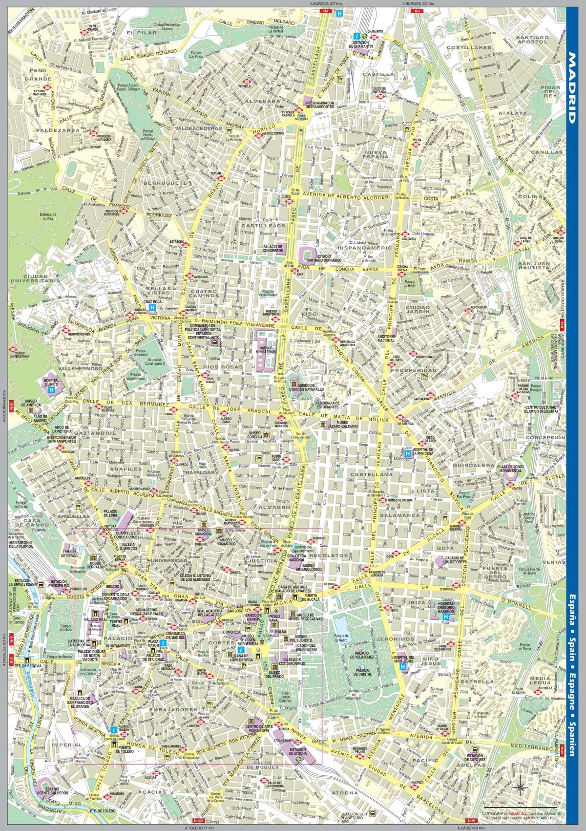 خريطة الشارع من وسط مدريد
