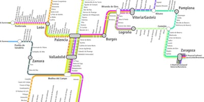خريطة القطار renfe خريطة مدريد