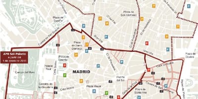 خريطة مدريد وقوف السيارات