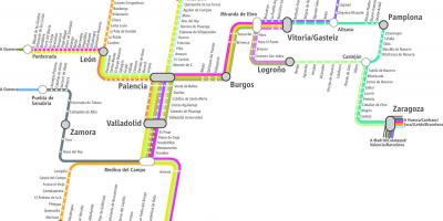 خريطة القطار renfe خريطة مدريد