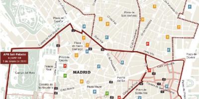 خريطة مدريد وقوف السيارات